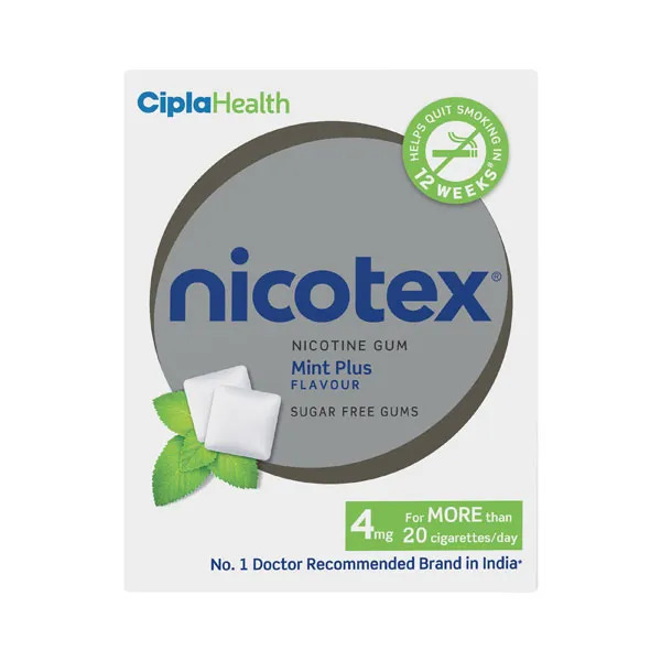 Nicotex Nicotine Sugar Free 4mg Chewing Gums Mint Plus